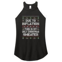 Christmas Inflation Funny Due To Inflation Xmas Sweater Due Merry Christm Women's Perfect Tri Rocker Tank