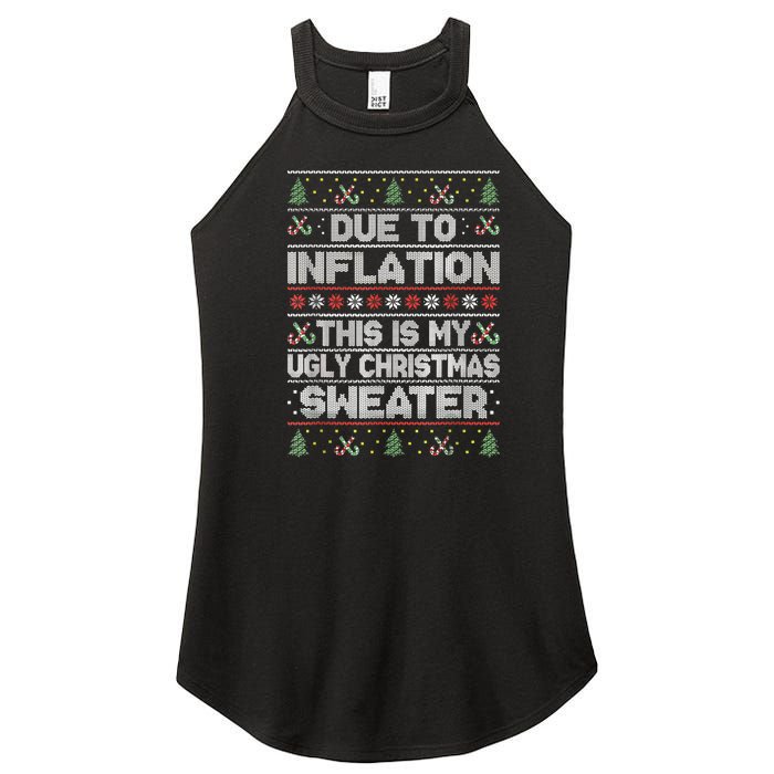 Christmas Inflation Funny Due To Inflation Xmas Sweater Due Merry Christm Women's Perfect Tri Rocker Tank