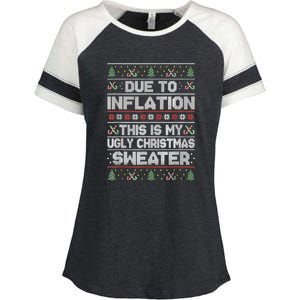 Christmas Inflation Funny Due To Inflation Xmas Sweater Due Merry Christm Enza Ladies Jersey Colorblock Tee