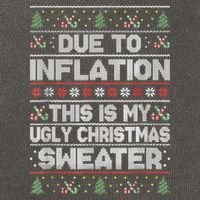 Christmas Inflation Funny Due To Inflation Xmas Sweater Due Merry Christm Cotton Canvas Backpack