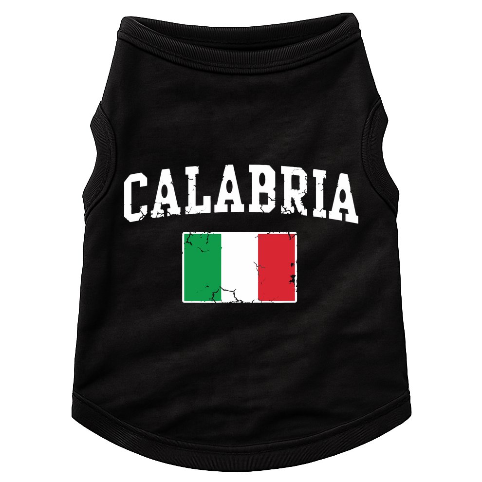 Calabria Italy Flag Italia Italian Vintage Distressed Doggie Tank