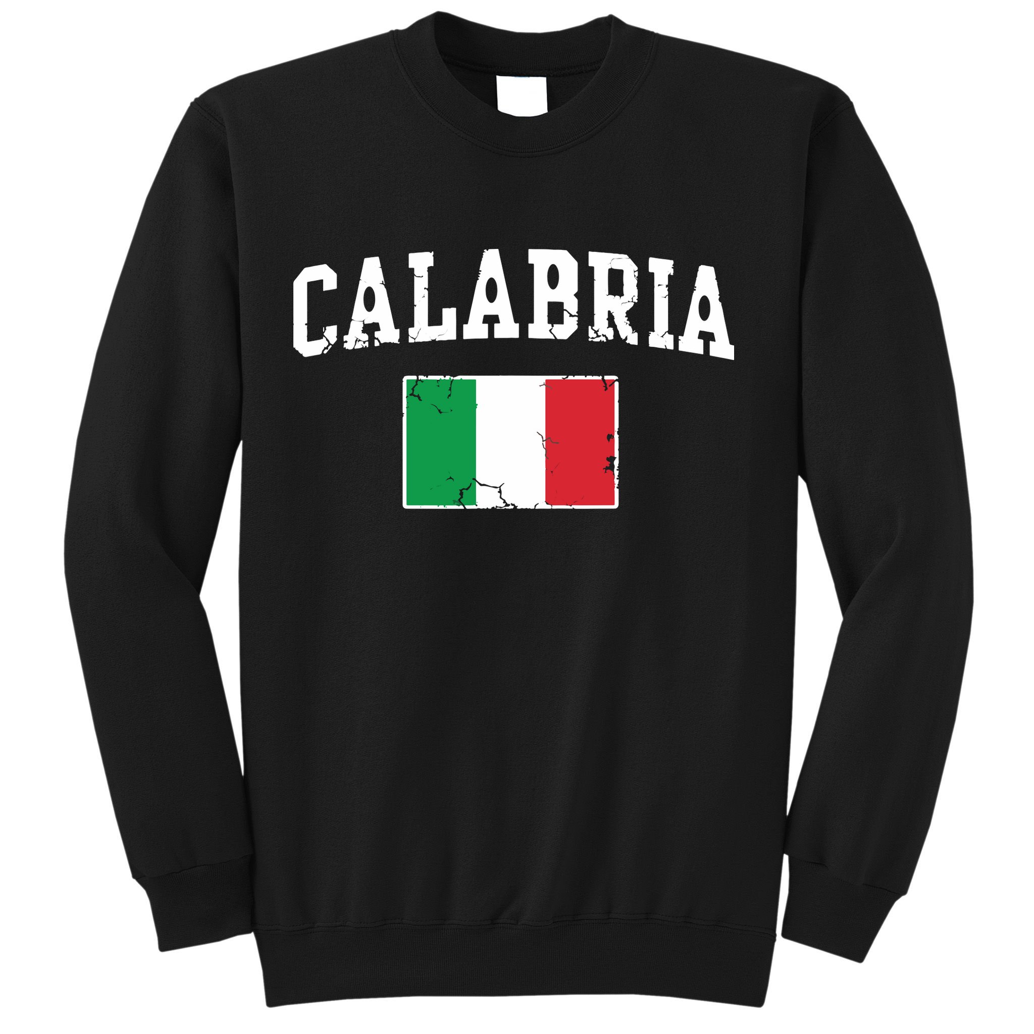 Calabria Italy Flag Italia Italian Vintage Distressed Sweatshirt