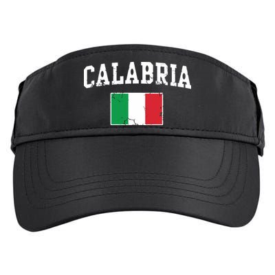 Calabria Italy Flag Italia Italian Vintage Distressed Adult Drive Performance Visor