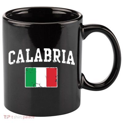 Calabria Italy Flag Italia Italian Vintage Distressed 11oz C Handle Ceramic Mug