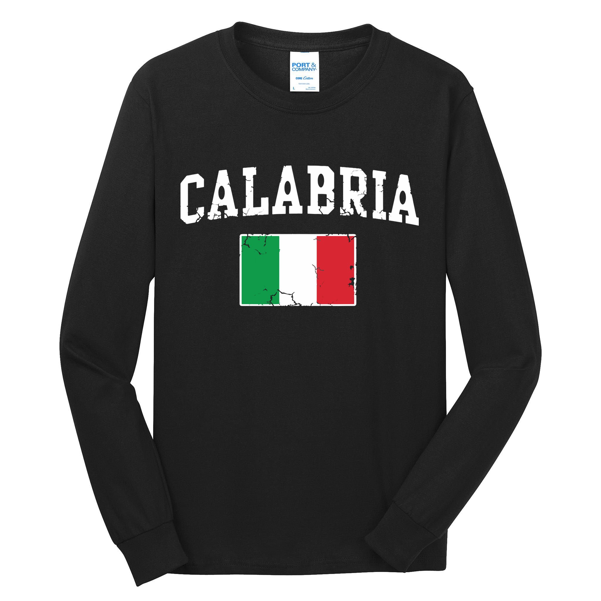 Calabria Italy Flag Italia Italian Vintage Distressed Tall Long Sleeve T-Shirt
