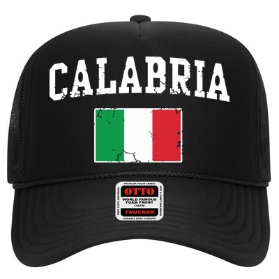 Calabria Italy Flag Italia Italian Vintage Distressed Trucker Hat