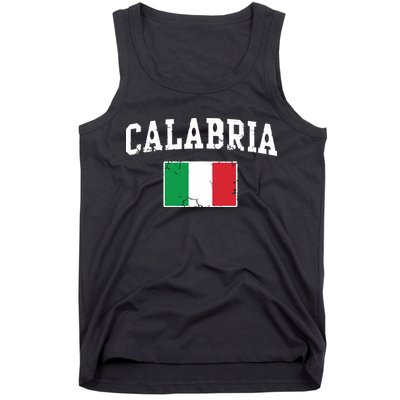 Calabria Italy Flag Italia Italian Vintage Distressed Tank Top