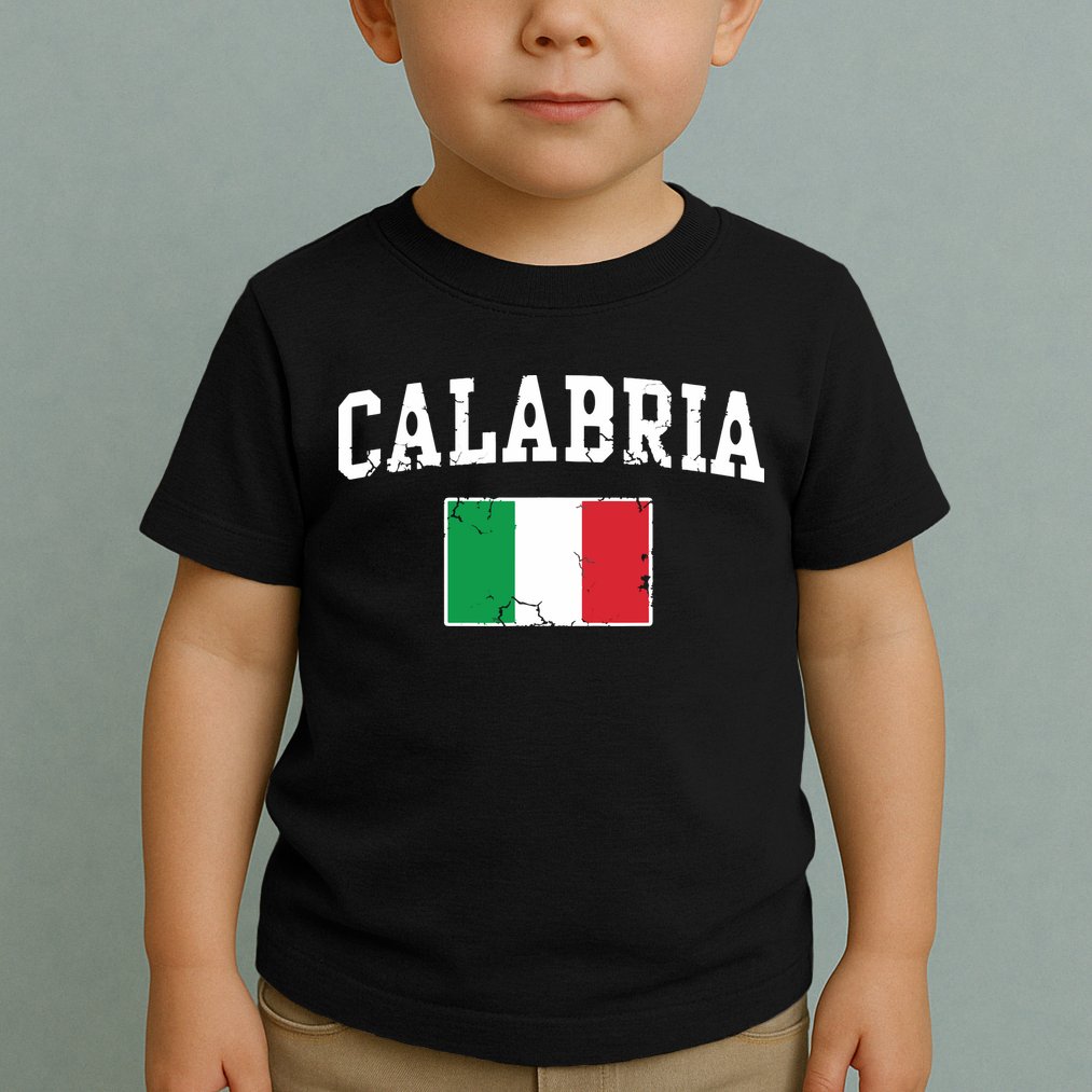Calabria Italy Flag Italia Italian Vintage Distressed Toddler T-Shirt