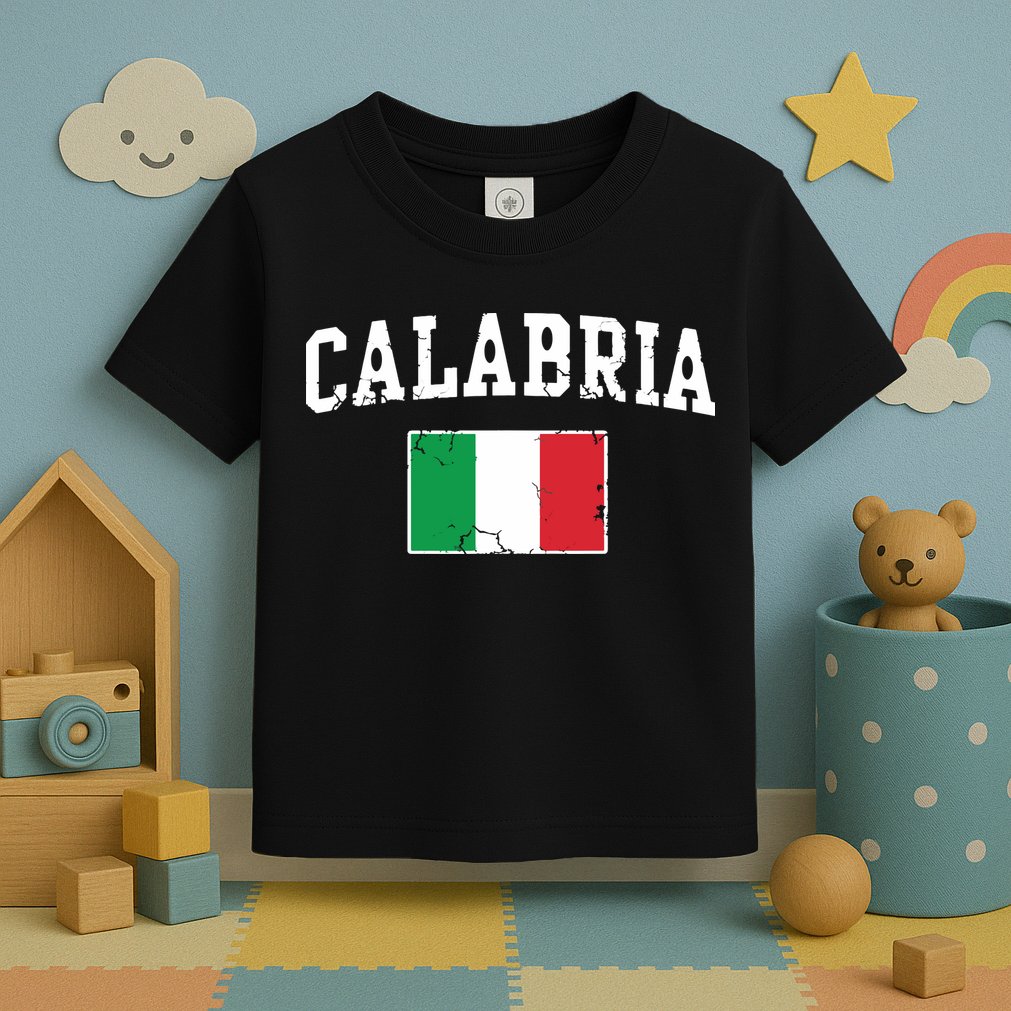 Calabria Italy Flag Italia Italian Vintage Distressed Toddler T-Shirt
