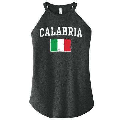 Calabria Italy Flag Italia Italian Vintage Distressed Women's Perfect Tri Rocker Tank