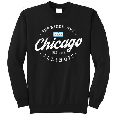 Chicago Illinois Flag Vintage Skyline Sweatshirt