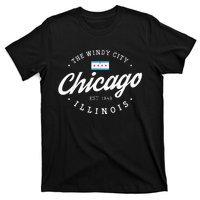 Chicago Illinois Flag Vintage Skyline T-Shirt