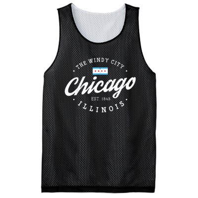 Chicago Illinois Flag Vintage Skyline Mesh Reversible Basketball Jersey Tank