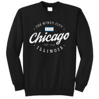 Chicago Illinois Flag Vintage Skyline Tall Sweatshirt