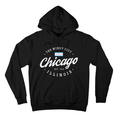 Chicago Illinois Flag Vintage Skyline Tall Hoodie