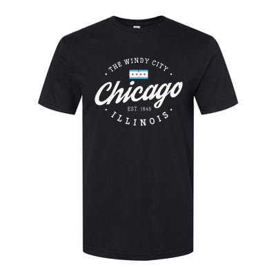 Chicago Illinois Flag Vintage Skyline Softstyle® CVC T-Shirt