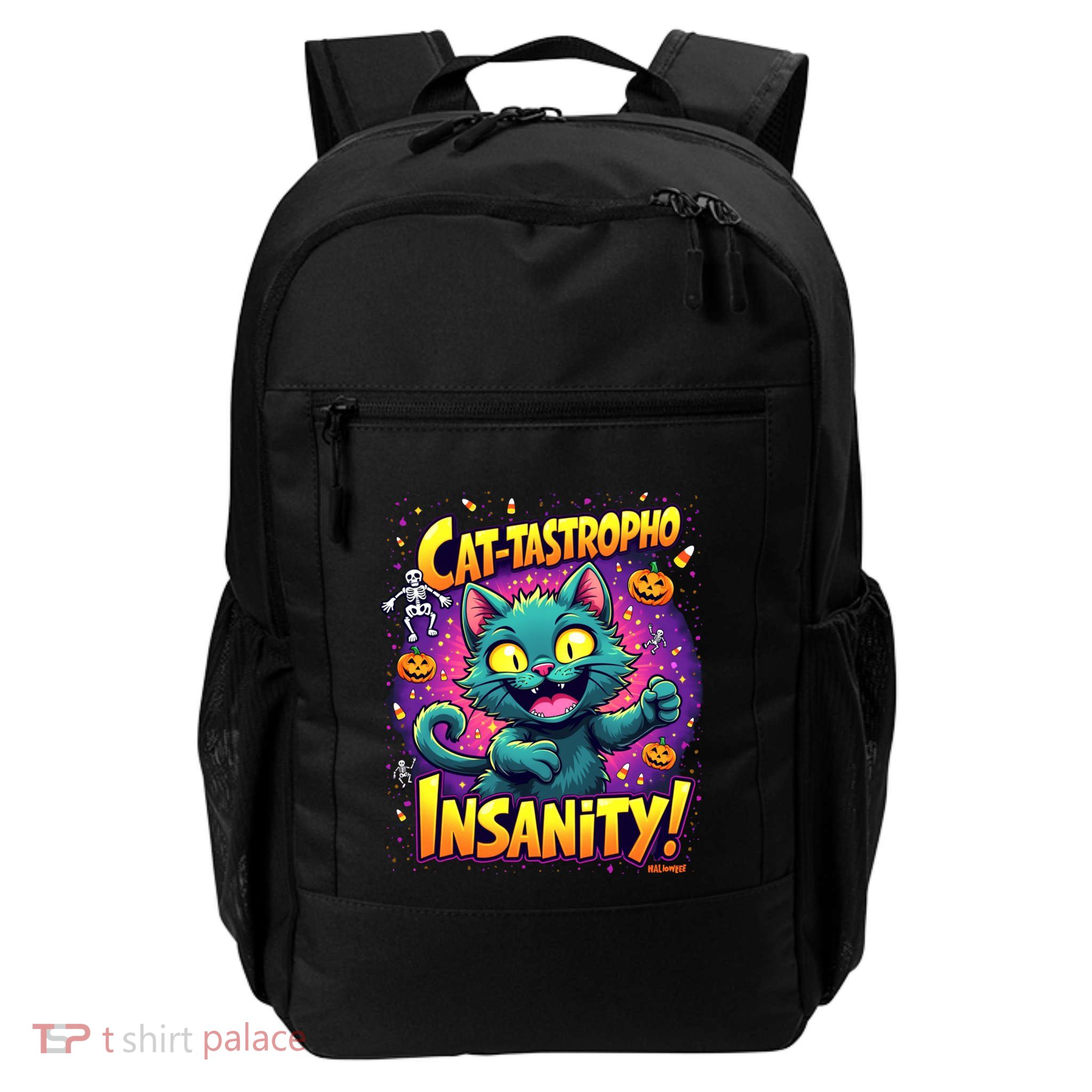 Cattastropho Insanity Funny Halloween Cat Party Costume Funny Gift Daily Commute Backpack