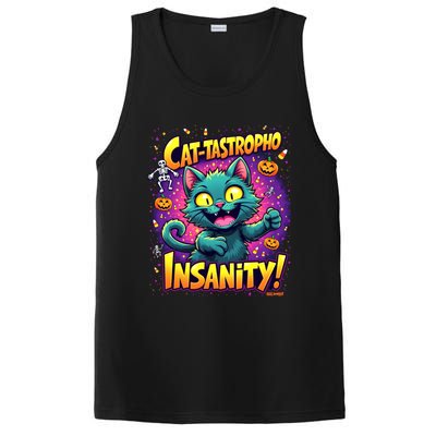 Cattastropho Insanity Funny Halloween Cat Party Costume Funny Gift PosiCharge Competitor Tank