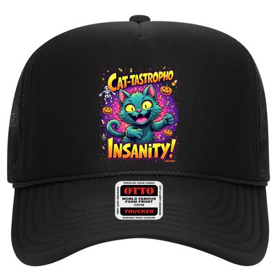 Cattastropho Insanity Funny Halloween Cat Party Costume Funny Gift Trucker Hat