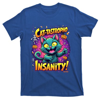 Cattastropho Insanity Funny Halloween Cat Party Costume Funny Gift T-Shirt