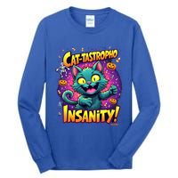 Cattastropho Insanity Funny Halloween Cat Party Costume Funny Gift Tall Long Sleeve T-Shirt