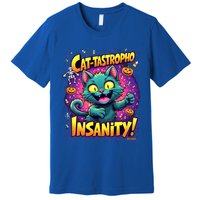 Cattastropho Insanity Funny Halloween Cat Party Costume Funny Gift Premium T-Shirt