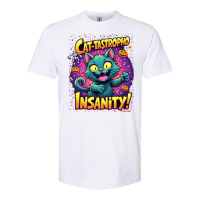 Cattastropho Insanity Funny Halloween Cat Party Costume Funny Gift Softstyle® CVC T-Shirt