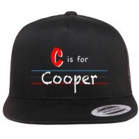 C Is For Cooper Boy Custom Personalized Name School Flat Bill Trucker Hat
