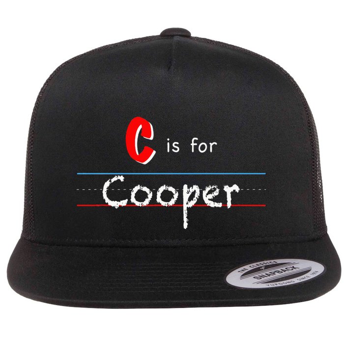 C Is For Cooper Boy Custom Personalized Name School Flat Bill Trucker Hat