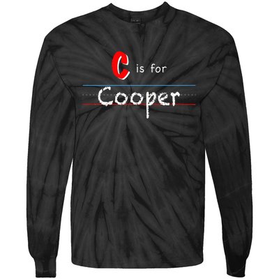 C Is For Cooper Boy Custom Personalized Name School Tie-Dye Long Sleeve Shirt