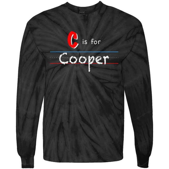 C Is For Cooper Boy Custom Personalized Name School Tie-Dye Long Sleeve Shirt