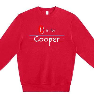 C Is For Cooper Boy Custom Personalized Name School Premium Crewneck Sweatshirt