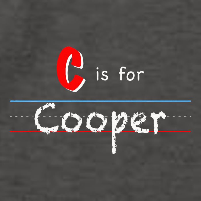 C Is For Cooper Boy Custom Personalized Name School Vector Backpack