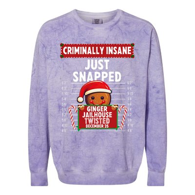 Criminally Insane Ginger Jailhouse Christmas Gingerbread Colorblast Crewneck Sweatshirt