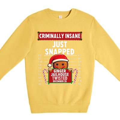 Criminally Insane Ginger Jailhouse Christmas Gingerbread Premium Crewneck Sweatshirt