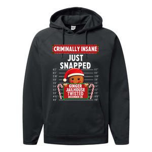 Criminally Insane Ginger Jailhouse Christmas Gingerbread Performance Fleece Hoodie