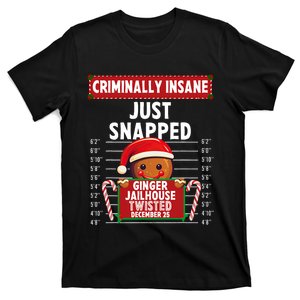 Criminally Insane Ginger Jailhouse Christmas Gingerbread T-Shirt