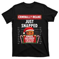 Criminally Insane Ginger Jailhouse Christmas Gingerbread T-Shirt