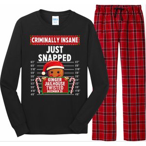 Criminally Insane Ginger Jailhouse Christmas Gingerbread Long Sleeve Pajama Set