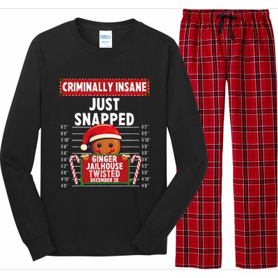 Criminally Insane Ginger Jailhouse Christmas Gingerbread Long Sleeve Pajama Set