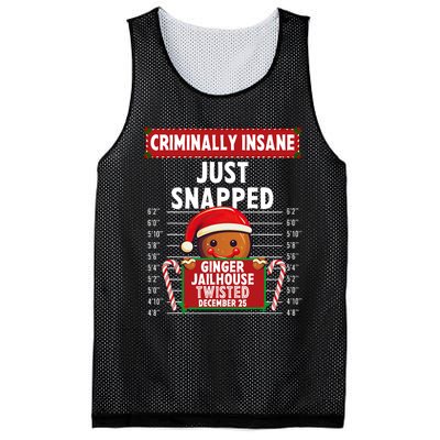 Criminally Insane Ginger Jailhouse Christmas Gingerbread Mesh Reversible Basketball Jersey Tank