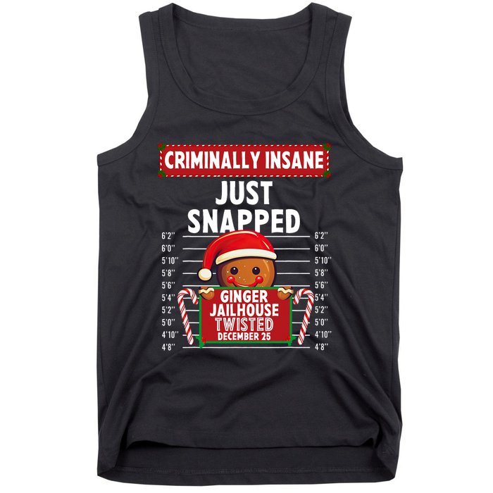 Criminally Insane Ginger Jailhouse Christmas Gingerbread Tank Top