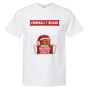 Criminally Insane Ginger Jailhouse Christmas Gingerbread Garment-Dyed Heavyweight T-Shirt