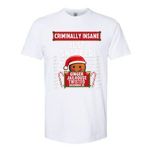 Criminally Insane Ginger Jailhouse Christmas Gingerbread Softstyle CVC T-Shirt