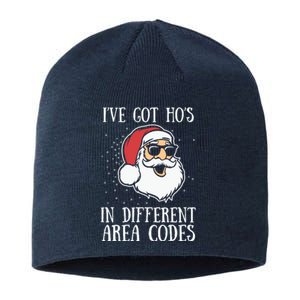 Christmas I'v Got Ho's In Different Area Codes Funny Santa Claus Gift Sustainable Beanie