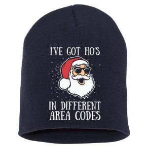 Christmas I'v Got Ho's In Different Area Codes Funny Santa Claus Gift Short Acrylic Beanie