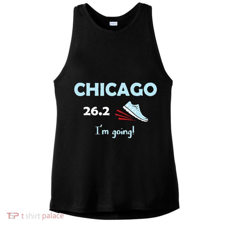 Chicago Im Going Marathon Runner Running 26.2 Ladies PosiCharge Tri-Blend Wicking Tank