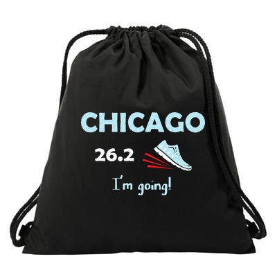 Chicago Im Going Marathon Runner Running 26.2 Drawstring Bag