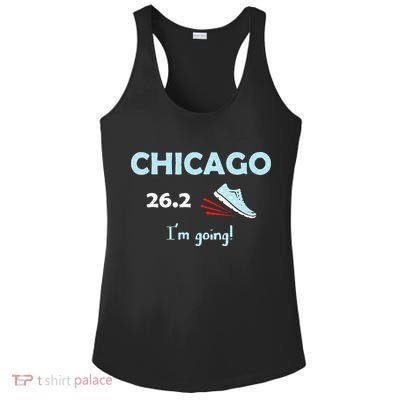 Chicago Im Going Marathon Runner Running 26.2 Ladies PosiCharge Competitor Racerback Tank