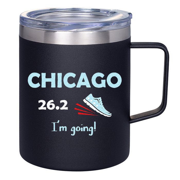 Chicago Im Going Marathon Runner Running 26.2 12oz Stainless Steel Coffee Mug